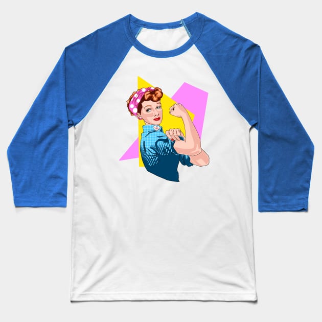 Lucy the Riveter v2 Baseball T-Shirt by Wayofthepencil